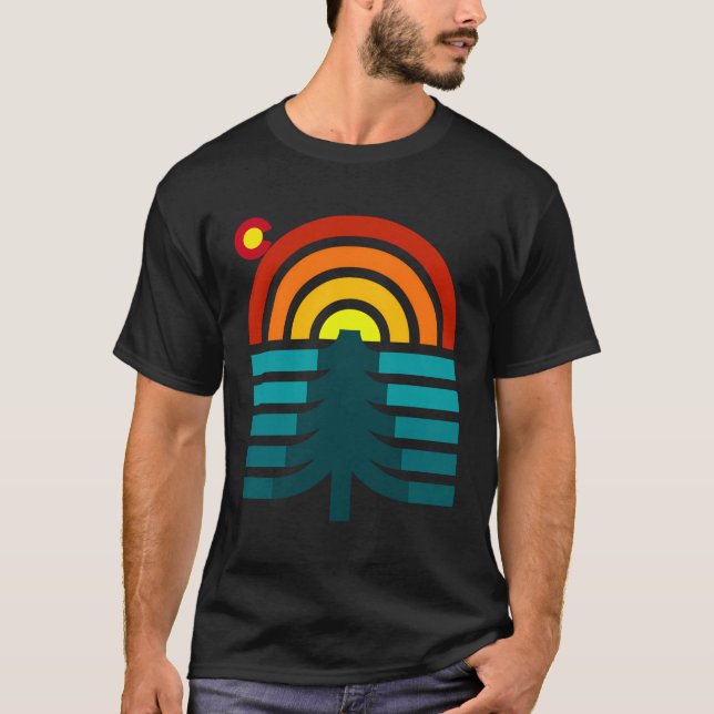 Colorado Tree Art Graphic Design T-Shirt (Front)
