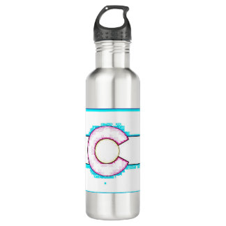 Colorado unique flag stainless steel water bottle