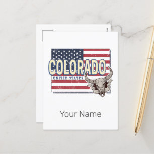 Colorado United States Retro State Map Vintage USA Holiday Postcard