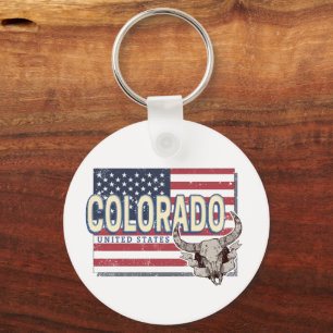 Colorado United States Retro State Map Vintage USA Keychain
