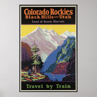 Colorado Utah Vintage Travel Poster Ad Retro Print