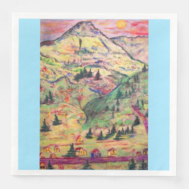colorado  village paper dinner napkins (Front)