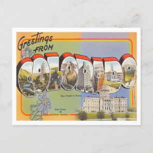 Colorado Vintage Big Letters Postcard