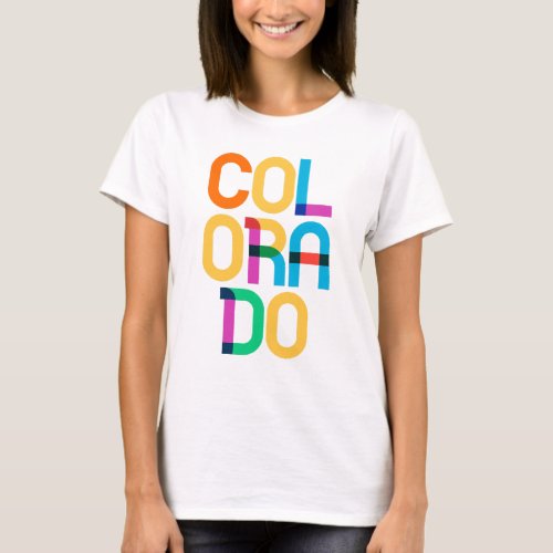 Colorado Vintage Colorful 80s Pop Art Type T_Shirt