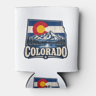 Colorado VIntage Flag Mountains Can Cooler