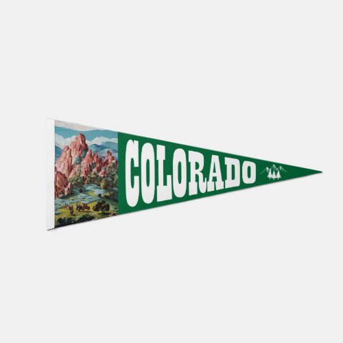 Colorado vintage travel souvenir style pennant flag