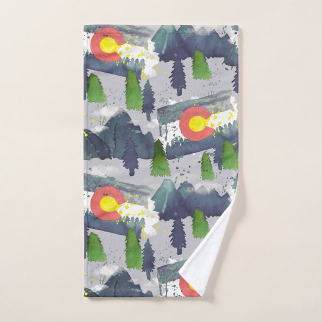 Colorado watercolor  hand towel  (Hand Towel)