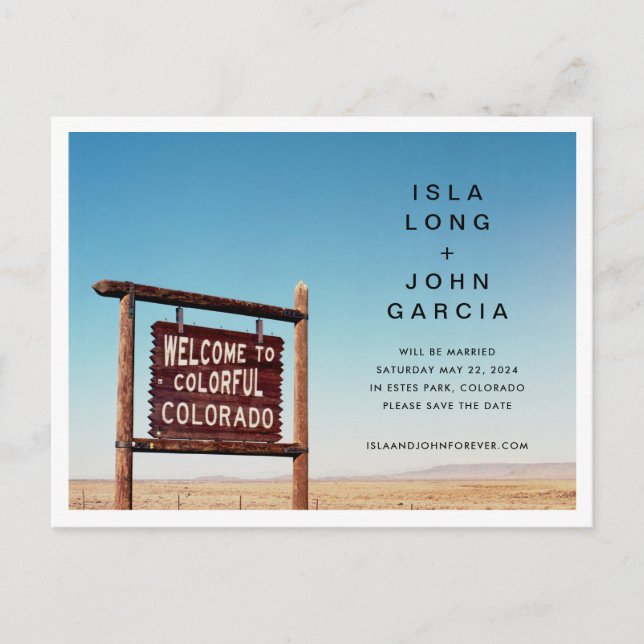 Colorado Wedding Save the Date Postcard (Front)