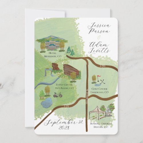 Colorado Wedding Weekend Map Details Card