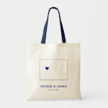 Colorado Wedding Welcome Bag Tote, Navy Blue Map<br><div class="desc">Wedding welcome gift bag featuring map graphic. Your guests will love checking into their hotel and finding this tote filled with treats awaiting them. You may position the heart to the location of your big day using the "customize further" feature.</div>