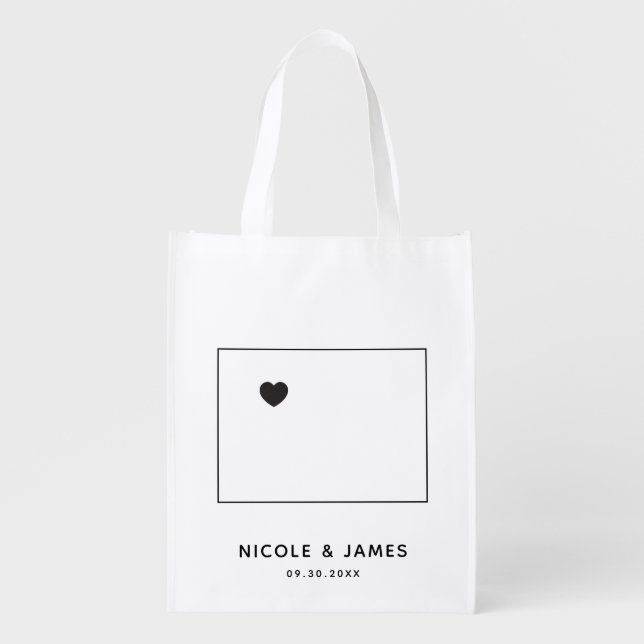 Colorado Wedding Welcome Bag Tote with Map (Front)