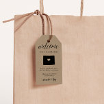 Colorado Wedding Welcome Gift Tags<br><div class="desc">Share a welcome message for your Colorado wedding guests with these rustic chic kraft tags that are perfect to attaching to your wedding welcome bags. Design features your welcome message in black lettering with a silhouette map of the state of Colorado with a heart inside.</div>