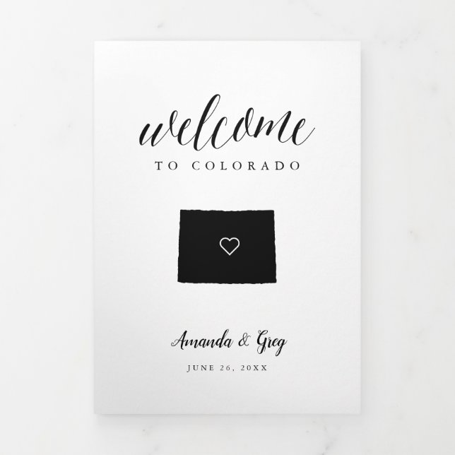 Colorado Wedding Welcome Letter & Itinerary Tri-Fold Program (Cover)