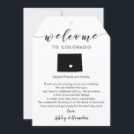 Colorado Wedding Welcome Tag, Letter Itinerary<br><div class="desc">This modern and elegant card / gift tag is the perfect addition to your hotel welcome bags. Enter the main events and a customized note to help your guests navigate the weekend. The extra large size allows you to enter all the information you need, then just tie to the handles...</div>