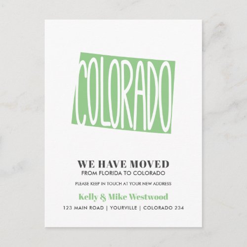 COLORADO Weve moved New address New Home Postcard
