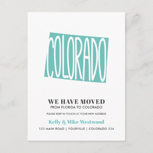 COLORADO Weve moved New address New Home  Postcard