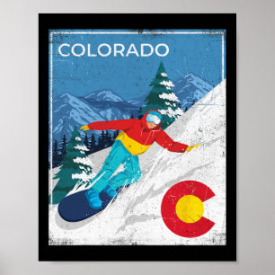 Colorado - Winter Snowboarding Snowboarder Snowboa Poster