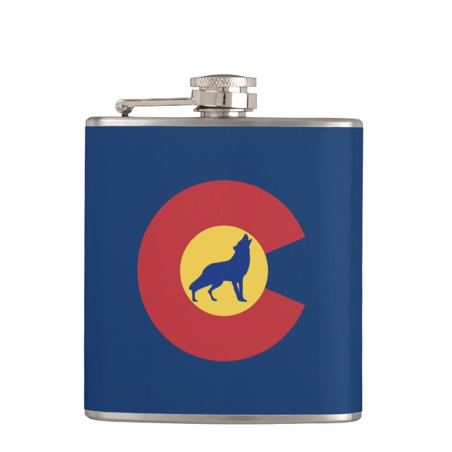 Colorado Wolf Flask (Front)