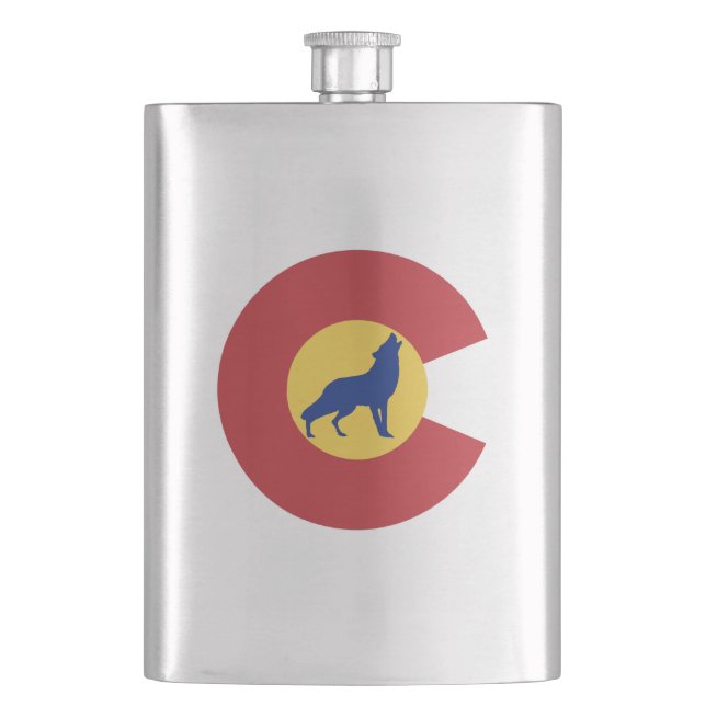 Colorado Wolf Flask (Front)