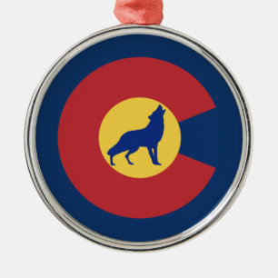 Colorado Wolf Metal Ornament