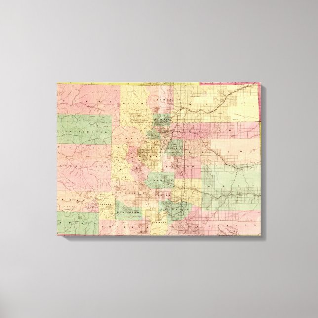 ColoradoPanoramic MapColorado Canvas Print (Front)