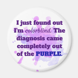 Colorblind Funny Joke Purple Blue Magnet