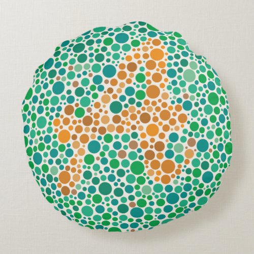 Colorblind Test A Round Pillow