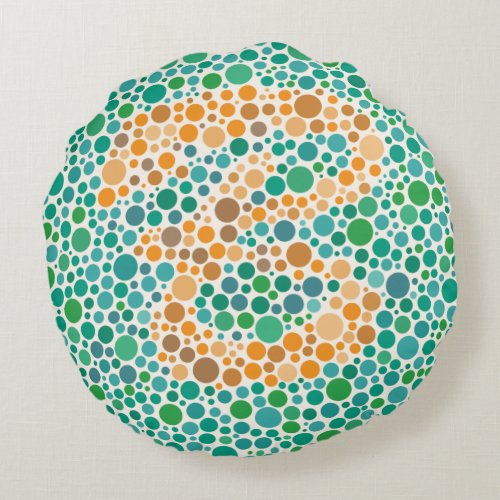 Colorblind Test B Round Pillow