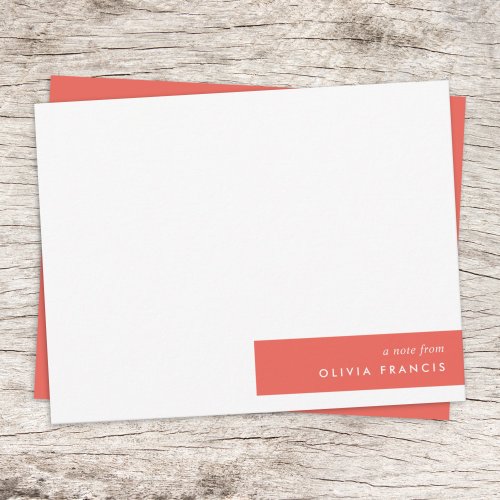 Colorblock Bold Red Modern Minimalist Simple Note Card