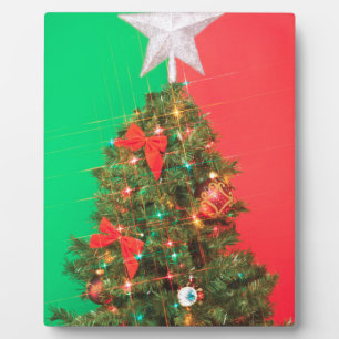 colorblock christmas tree plaque