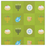 colorblock green hanukkah fabric