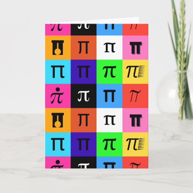 colorblock happy pi day card (Front)