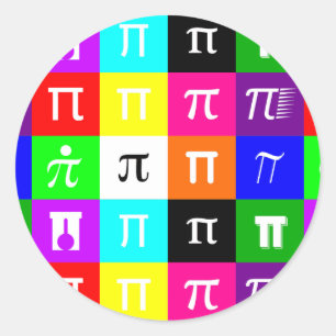 colorblock happy pi day math geometry science classic round sticker