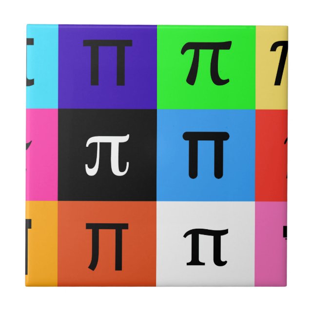 colorblock happy pi day tile (Front)
