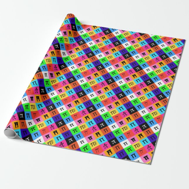 colorblock happy pi day wrapping paper (Unrolled)