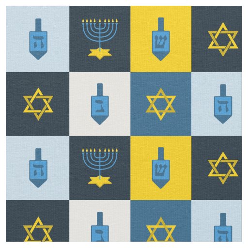 colorblock hebrew hanukkah fabric