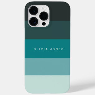 Colorblock Horizontal Stripe Black & Teal Case-Mate iPhone 14 Pro Max Case