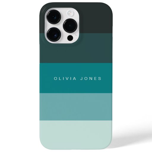 Colorblock Horizontal Stripe Black & Teal Case-Mate iPhone 14 Pro Max Case