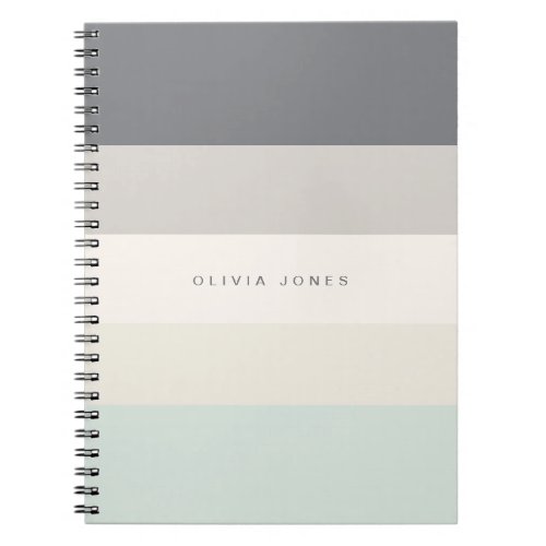 Colorblock Horizontal Stripe Gray  Beige Monogram Notebook