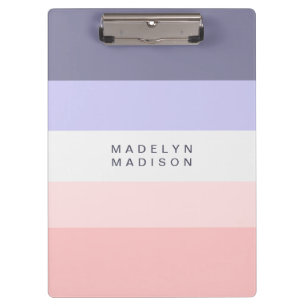 Colorblock Horizontal Stripe Peach & Purple Clipboard