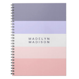 Colorblock Horizontal Stripe Peach &amp; Purple  Notebook
