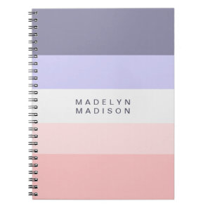Colorblock Horizontal Stripe Peach & Purple  Notebook