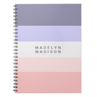 Colorblock Horizontal Stripe Peach & Purple  Notebook