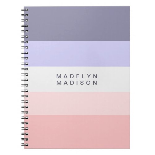 Colorblock Horizontal Stripe Peach  Purple  Notebook