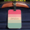 Colorblock Horizontal Stripe Pink & Green Monogram