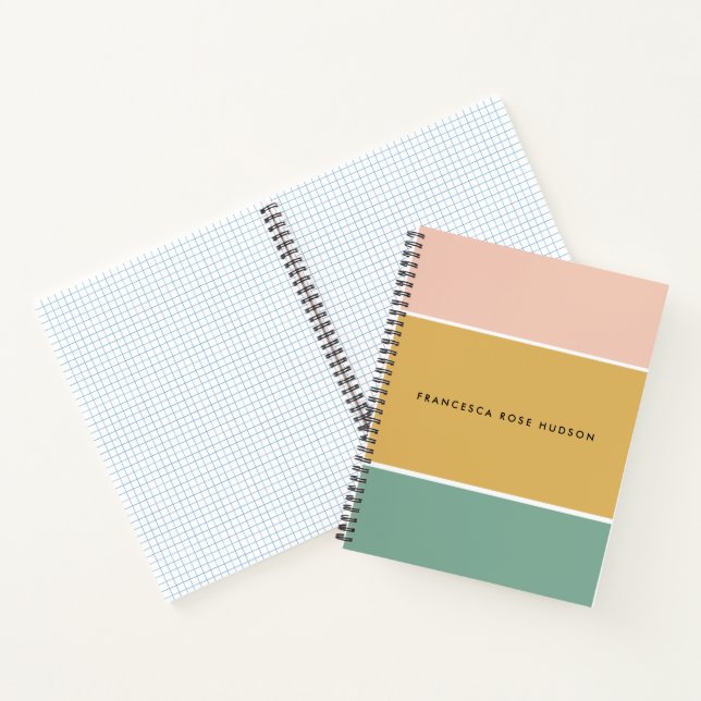 Colorblock Horizontal Stripe Pink Notebook (Inside)