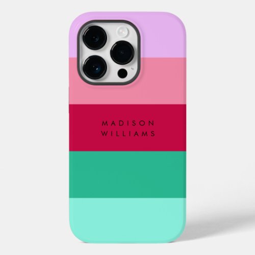 Colorblock Horizontal Stripe Viva Magenta Spring Case_Mate iPhone 14 Pro Case