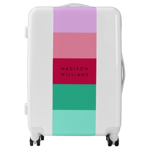 Colorblock Horizontal Stripe Viva Magenta Spring Luggage