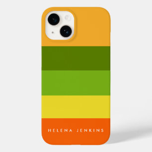 Colorblock Horizontal Striped Colorful Monogram Case-Mate iPhone 14 Case
