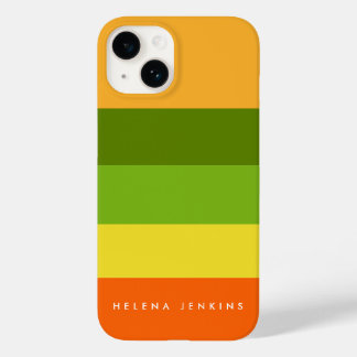 Colorblock Horizontal Striped Colorful Monogram Case-Mate iPhone 14 Case